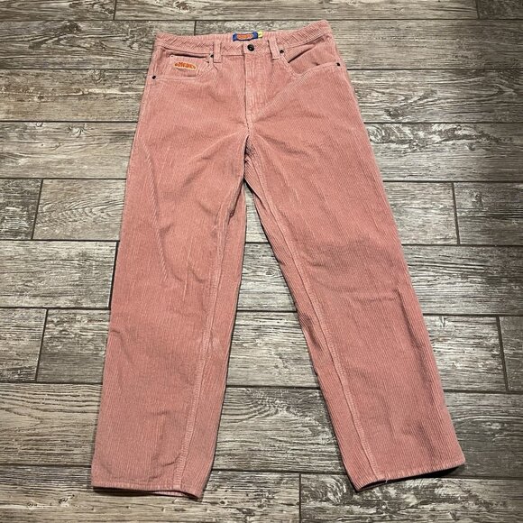 Empyre Relax Corduroy Pants Size 32x30 Peach  Pink Embroidered Y2K Retro Skater - Picture 1 of 8